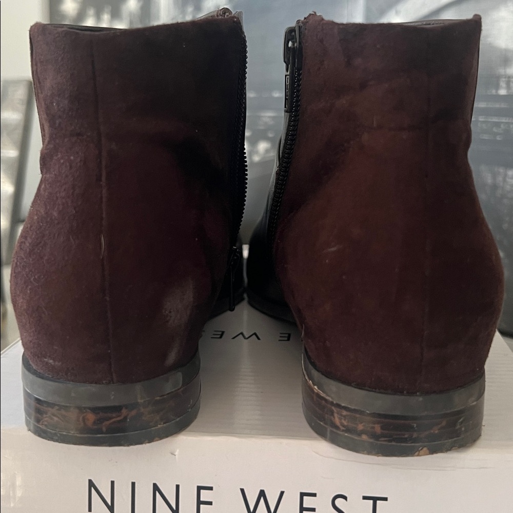 2/$7 Nine West Dark Brown Ankle Boots with box - Picture 6 of 8
